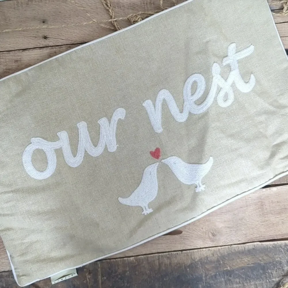Our Nest Pillow Cover Love Birds